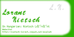 lorant nietsch business card